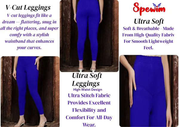 Blue_V-Cut_Ankle_Length_Stylish_High-Waist_Leggings_For_Women