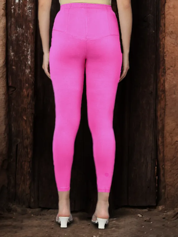 Light_Pink_V-Cut_Ankle_Length_Stylish_High-Waist_Leggings_For_Women