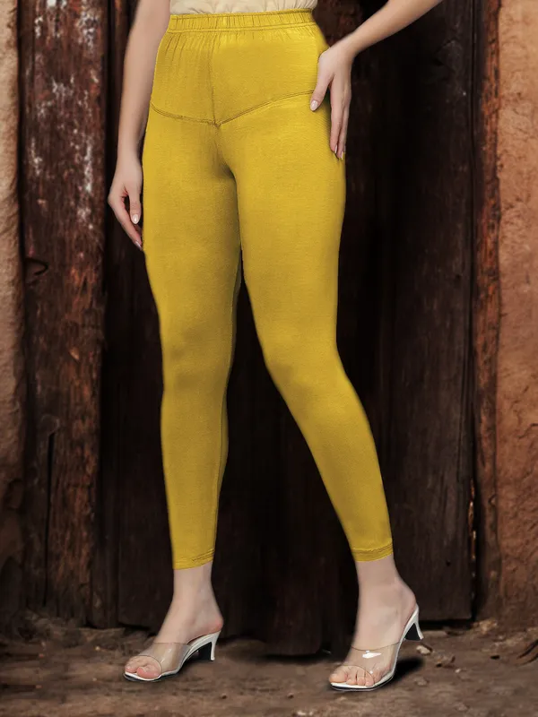 Light_Gold_V-Cut_Ankle_Length_Stylish_High-Waist_Leggings_For_Women