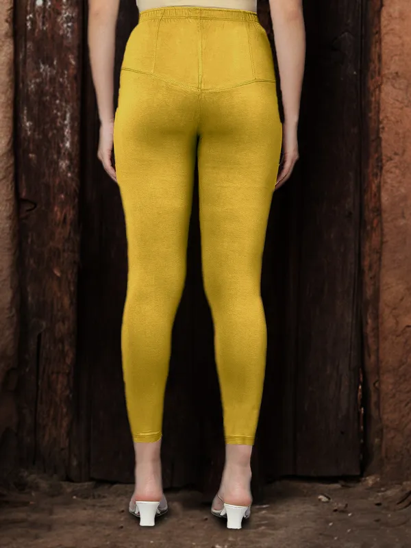 Light_Gold_V-Cut_Ankle_Length_Stylish_High-Waist_Leggings_For_Women