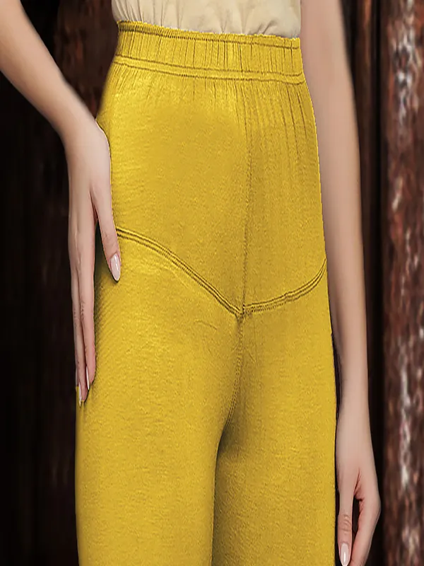 Light_Gold_V-Cut_Ankle_Length_Stylish_High-Waist_Leggings_For_Women