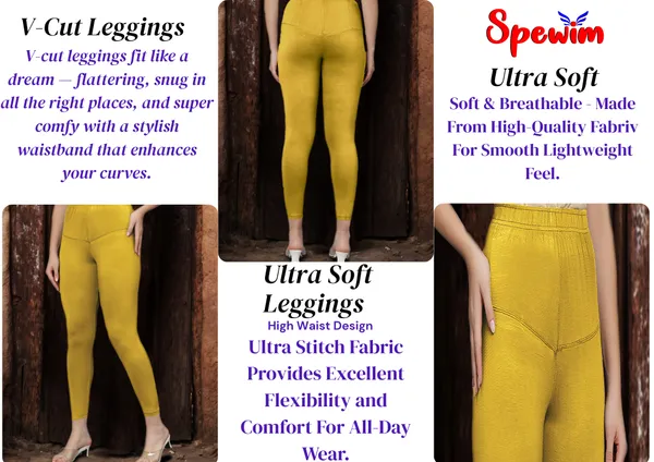 Light_Gold_V-Cut_Ankle_Length_Stylish_High-Waist_Leggings_For_Women