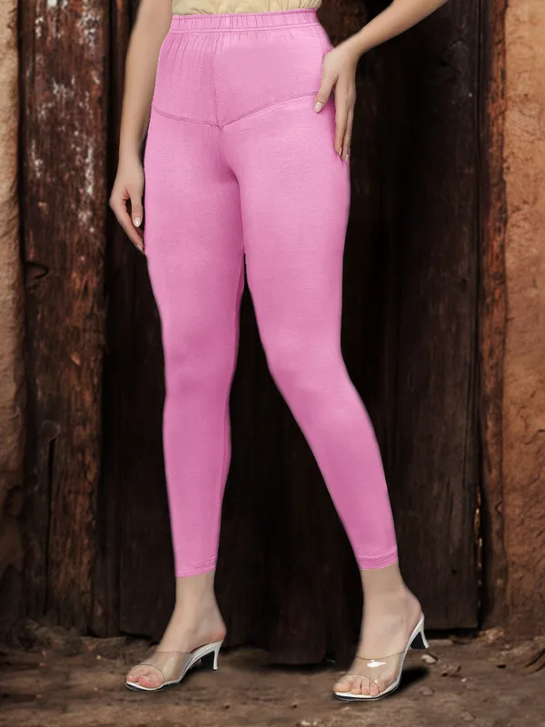 Baby_Pink_V-Cut_Ankle_Length_Stylish_High-Waist_Leggings_For_Women