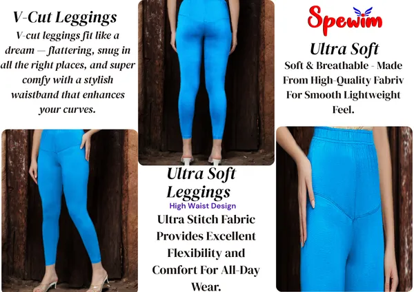Blue_V-Cut_Ankle_Length_Stylish_High-Waist_Leggings_For_Women