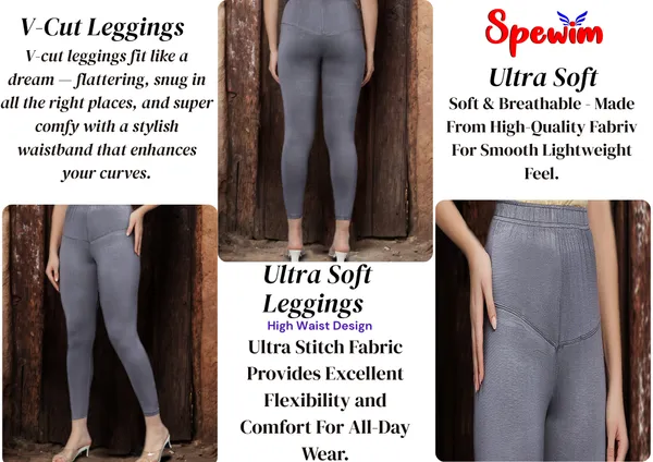 Grey_V-Cut_Ankle_Length_Stylish_High-Waist_Leggings_For_Women
