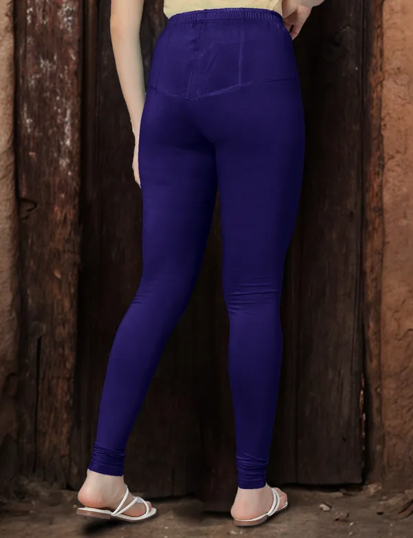 Navy_Blue_V-Cut_Full_Length_Stylish_High-Waist_Leggings_For_Women