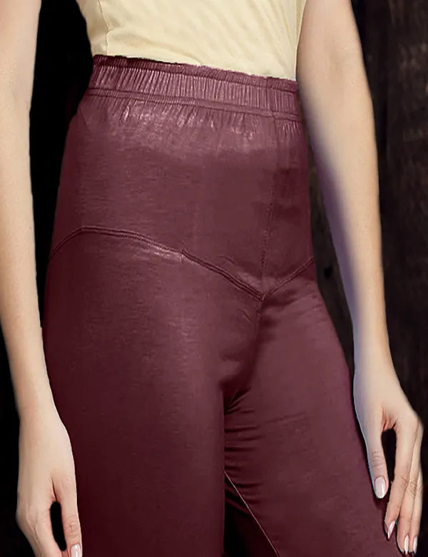Maroon_V-Cut_Full_Length_Stylish_High-Waist_Leggings_For_Women
