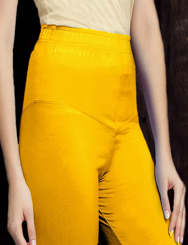 Gold_V-Cut_Full_Length_Stylish_High-Waist_Leggings_For_Women