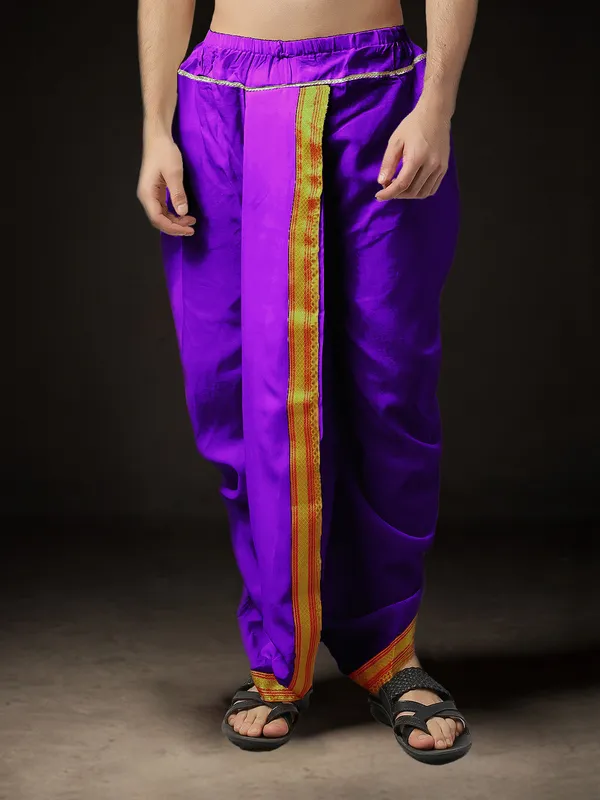 Men's_Ready-Made_Silk_Dhoti_|_Golden_Border_Ethnic_Wear_for_Pooja,_Wedding,_Festival_�_Traditional_Dhoti_for_Men