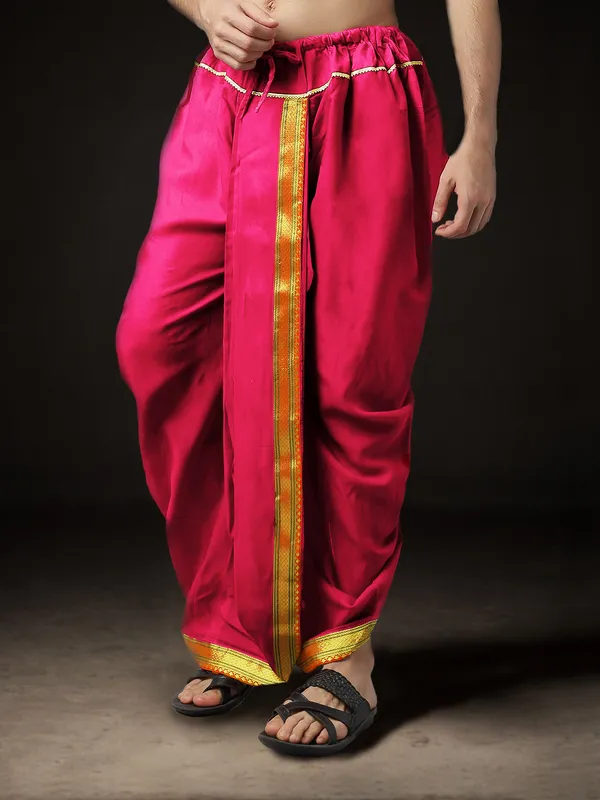 Men's_Pack_of_2_Ready-Made_Dhoti_Pants_|_Traditional_Ethnic_Wear_with_Golden_Border_|_Festival_&_Pooja_Outfit-(Pack_of_2)