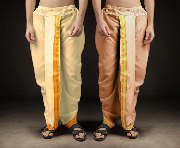 Men's_Pack_of_2_Ready-Made_Dhoti_Pants_|_Traditional_Ethnic_Wear_with_Golden_Border_|_Festival_&_Pooja_Outfit-(Pack_of_2)