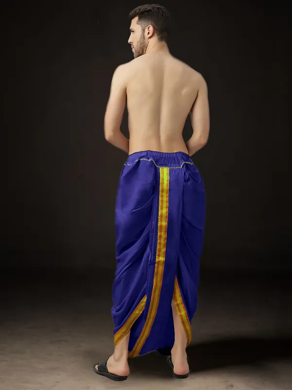 Men's_Ready-Made_Silk_Dhoti_|_Golden_Border_Ethnic_Wear_for_Pooja,_Wedding,_Festival_�_Traditional_Dhoti_for_Men