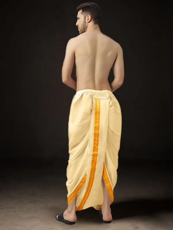 Men's_Ready-Made_Silk_Dhoti_|_Golden_Border_Ethnic_Wear_for_Pooja,_Wedding,_Festival_�_Traditional_Dhoti_for_Men