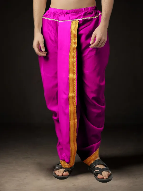 Men's_Pack_of_2_Ready-Made_Dhoti_Pants_|_Traditional_Ethnic_Wear_with_Golden_Border_|_Festival_&_Pooja_Outfit-(Pack_of_2)