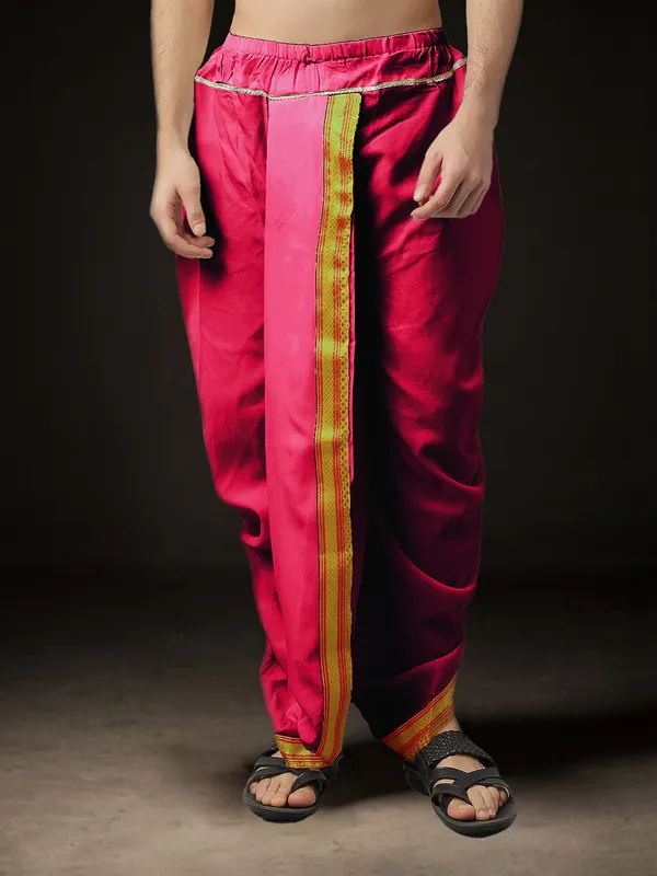 Men's_Pack_of_2_Ready-Made_Dhoti_Pants_|_Traditional_Ethnic_Wear_with_Golden_Border_|_Festival_&_Pooja_Outfit-(Pack_of_2)