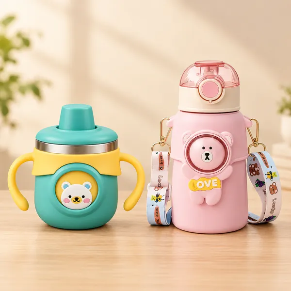 Yellow_And_Pink_Bear_Print_Stainless_Steel_Handled_Feeding_Cup_For_Babies_Pack_Of_2