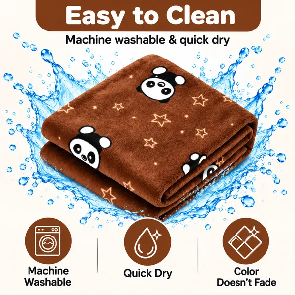 Brown_Plush_Panda_Star_Print_Baby_Blanket_For_Babies