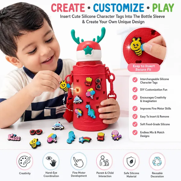 Red_Character_Print_Stainless_Steel_600Ml_Water_Bottle_For_Kids