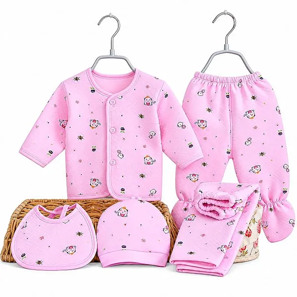 Pink_Printed_5-Piece_Winter_Suit_Set_For_Infants