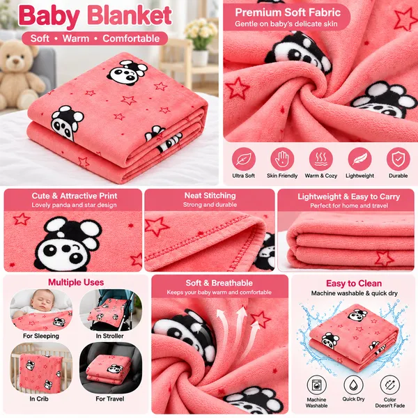 Pink_Panda_Star_Printed_Soft_Baby_Blanket_For_Babies