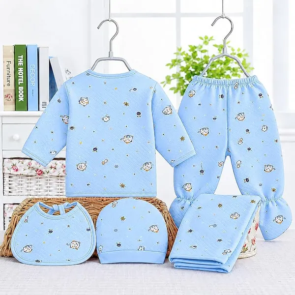 Blue_Printed_5-Piece_Winter_Suit_Set_For_Infants
