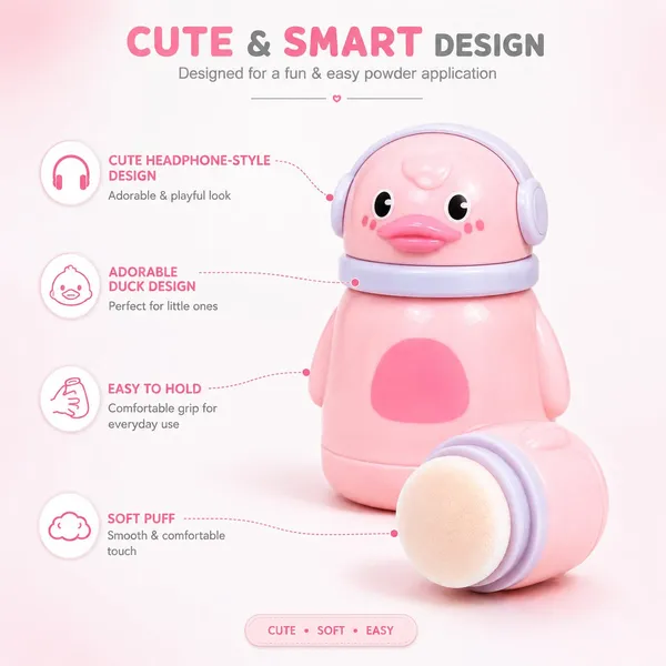 Pink_Duck_Shape_Soft_Velvet_Powder_Puff_Applicator_For_Babies