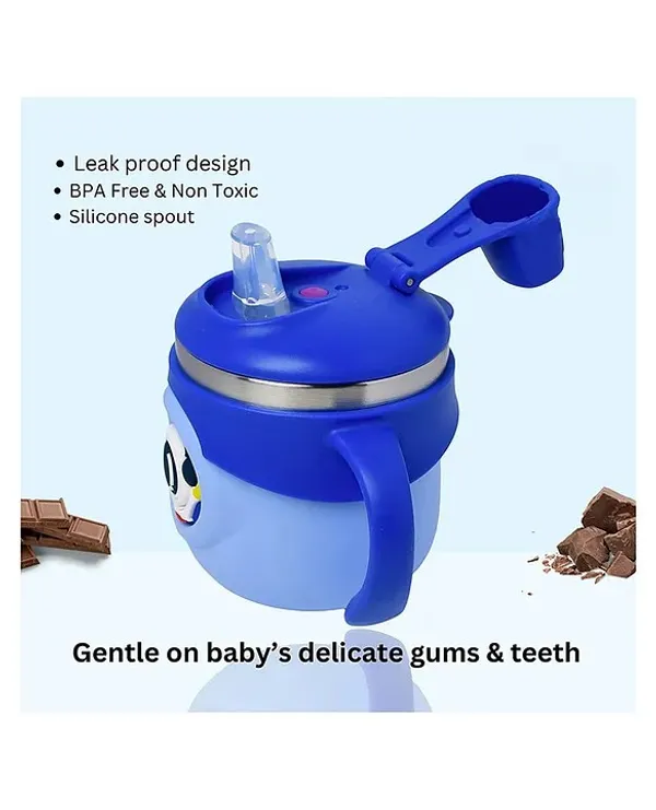 Blue_Astronaut_Print_Stainless_Steel_260Ml_Handled_Sippy_Cup_For_Babies