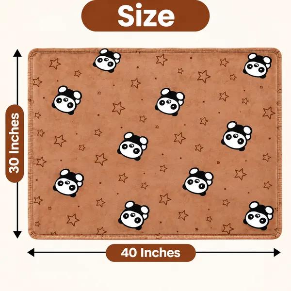 Brown_Panda_Star_Print_Soft_Baby_Blanket_For_Babies