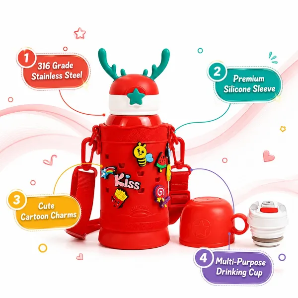 Red_Character_Print_Stainless_Steel_600Ml_Water_Bottle_For_Kids