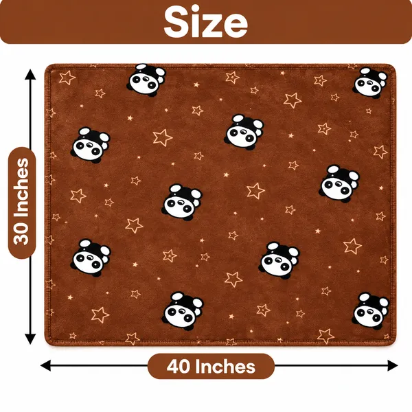 Brown_Plush_Panda_Star_Print_Baby_Blanket_For_Babies