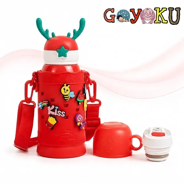 Red_Character_Print_Stainless_Steel_600Ml_Water_Bottle_For_Kids
