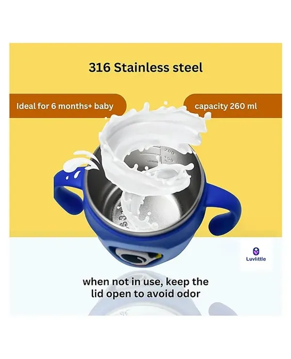 Blue_Astronaut_Print_Stainless_Steel_260Ml_Handled_Sippy_Cup_For_Babies
