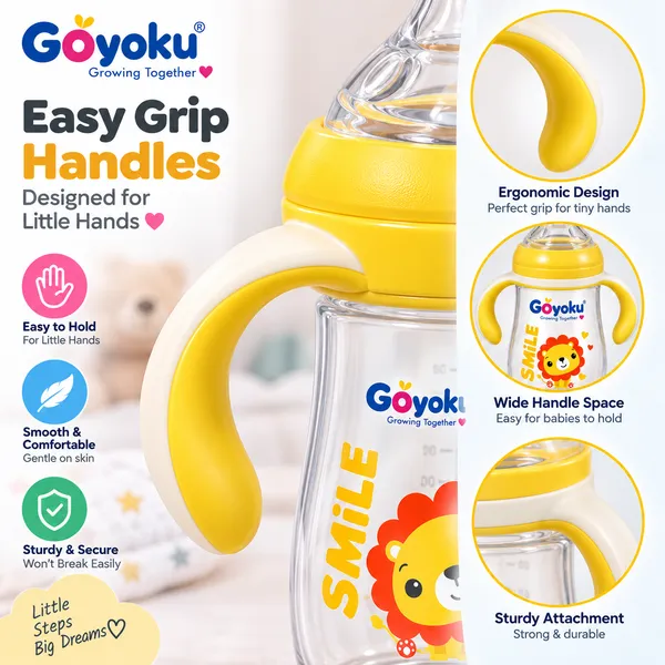 Yellow_Lion_Print_Bpa-Free_Silicone_260Ml_Handled_Feeding_Bottle