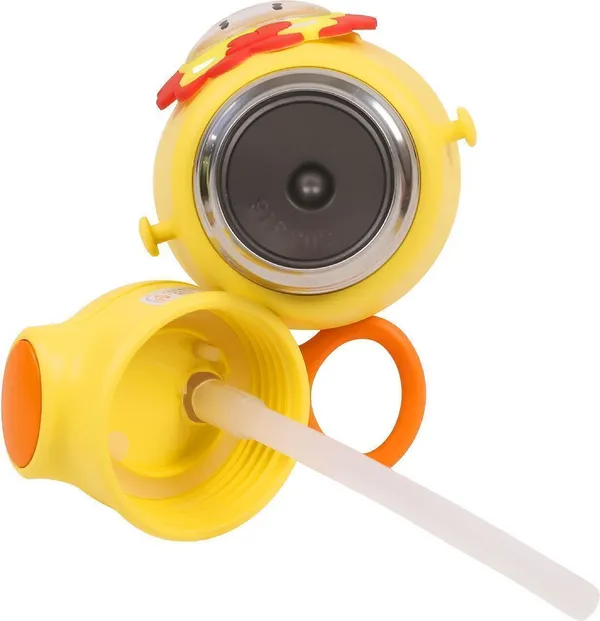 Yellow_Lion_Print_Stainless_Steel_600Ml_Sipper_Bottle_For_Kids