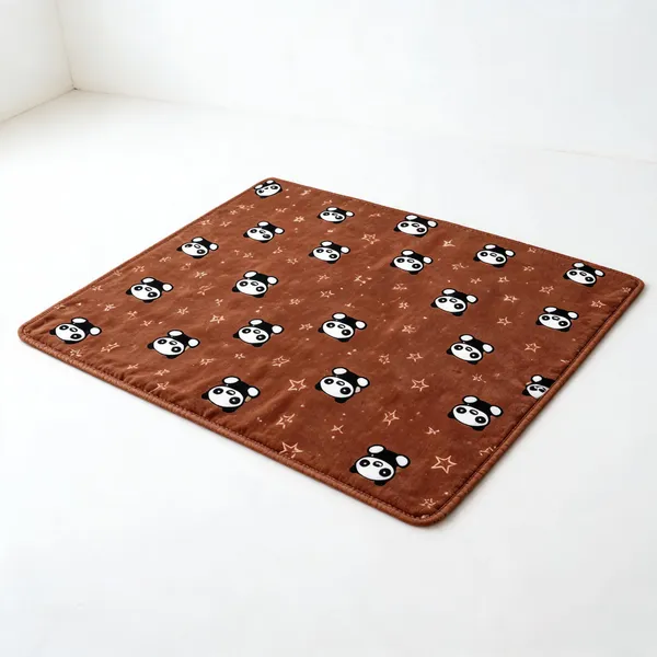 Brown_Plush_Panda_Star_Print_Baby_Blanket_For_Babies