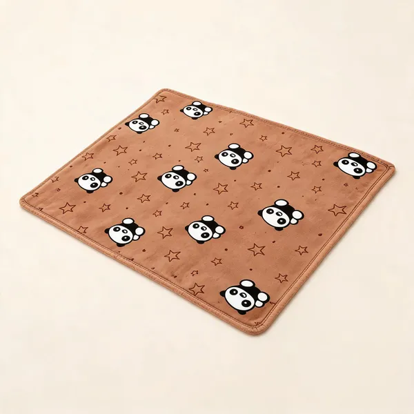 Brown_Panda_Star_Print_Soft_Baby_Blanket_For_Babies