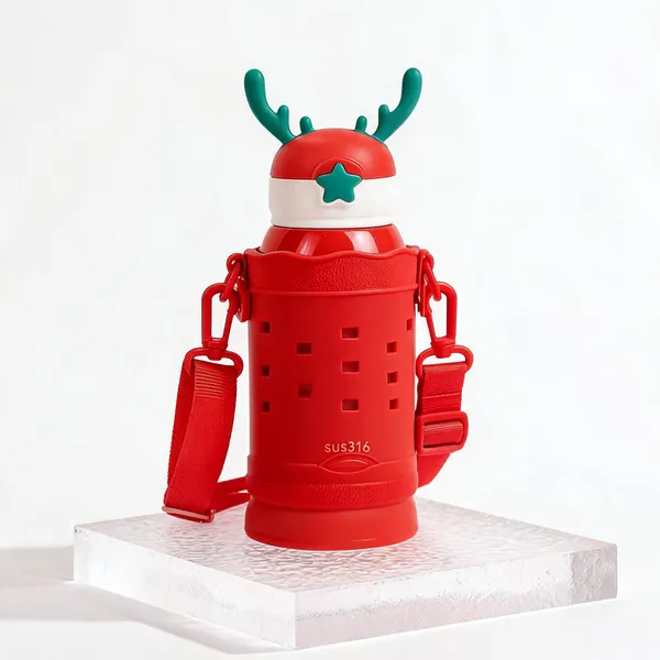 Red_Character_Print_Stainless_Steel_600Ml_Water_Bottle_For_Kids