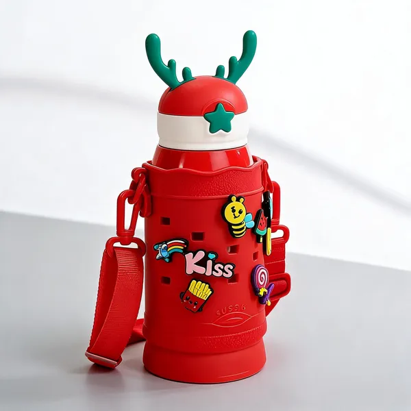 Red_Character_Print_Stainless_Steel_600Ml_Water_Bottle_For_Kids