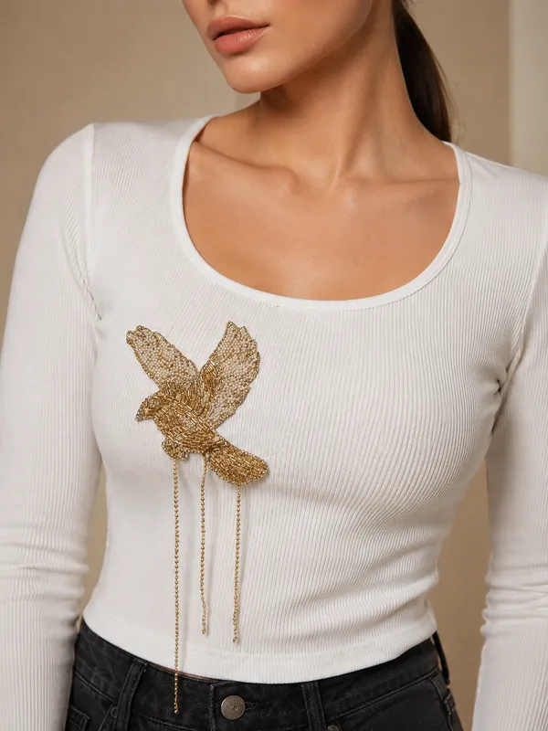 golden_bird_embellished_ribbed_crop_top
