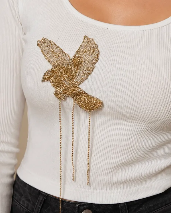 golden_bird_embellished_ribbed_crop_top