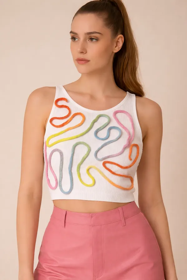 White_Colorfull_Woollen_Embelished_Tank_Top