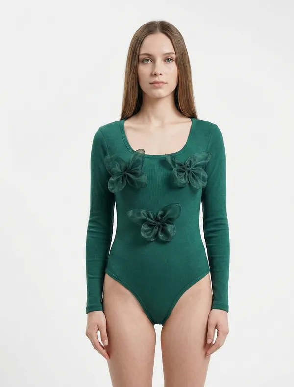 Black_pearl_with_Green_butterfly_embossing_on_bodysuit_pack_of_two