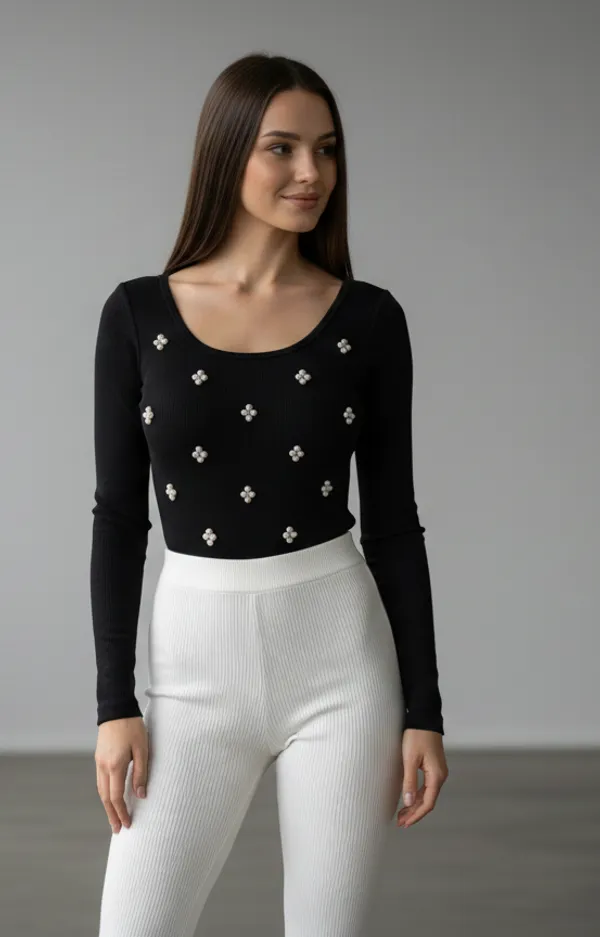 Black_pearl_with_Green_butterfly_embossing_on_bodysuit_pack_of_two