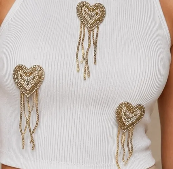 golden_embellished_heart_tassel_ribbed_tank_top