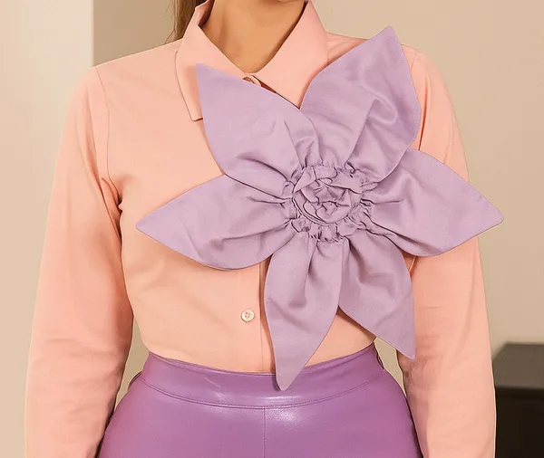 Trendy_Pink_Lavender_Flower_Embossed_Casual_Shirt_for_Women