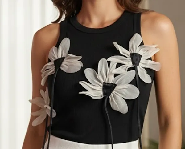 Black_and_white_embossed_flower_tank_top