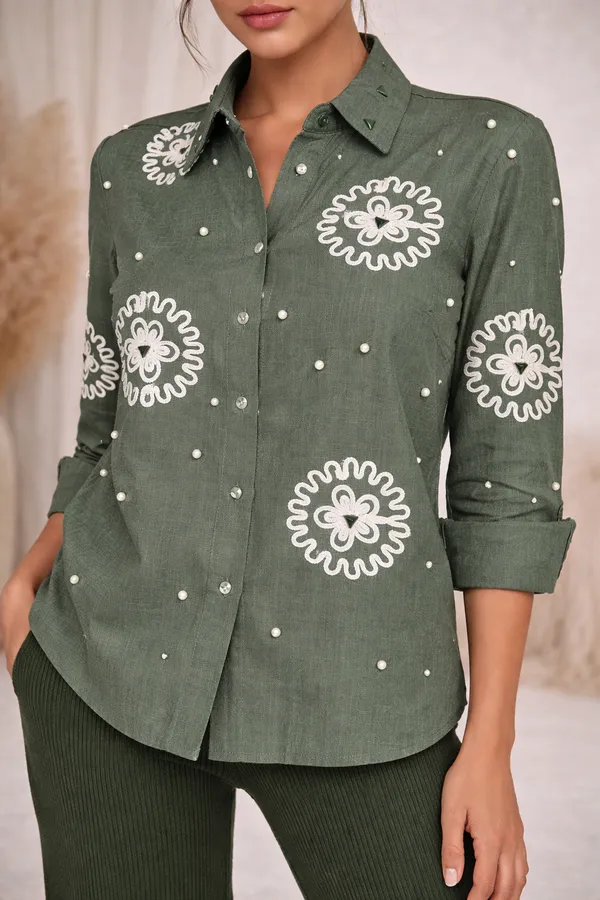 Sage_green_embroidered_shirt_with_embossed_triangle_and_pearl