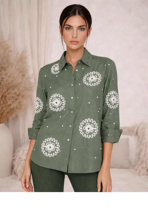 Sage_green_embroidered_shirt_with_embossed_triangle_and_pearl