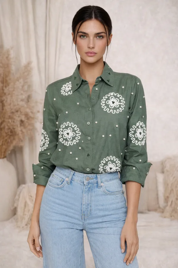 Sage_green_embroidered_shirt_with_embossed_triangle_and_pearl