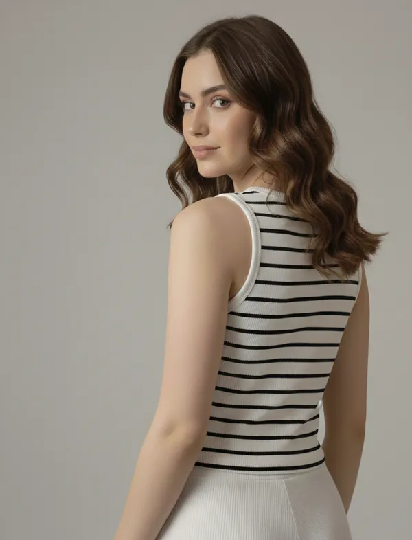 White_and_black_strip_with_heart_embossed_tank_top